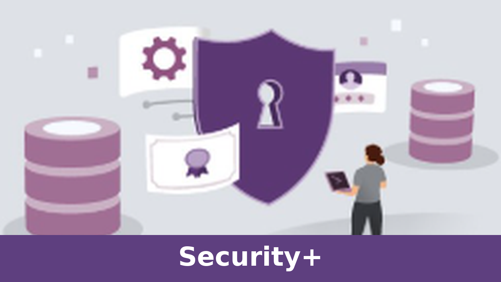 Security+ cybersecurity training illustration